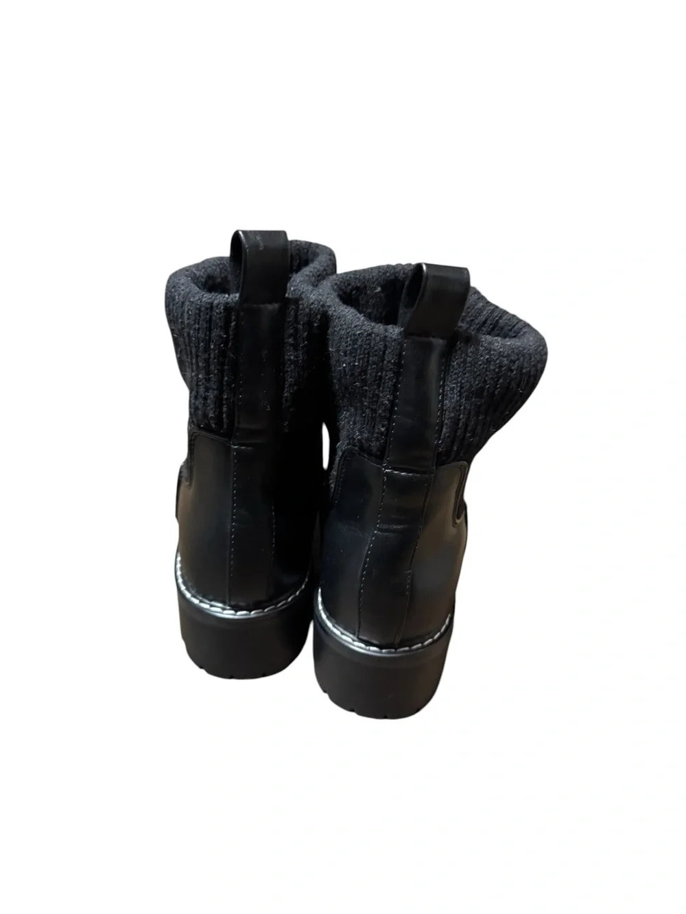 Kensie KarolAnne Black Knit-Cuff Chelsea Booties Women’s Size 8.5 Ankle Boots